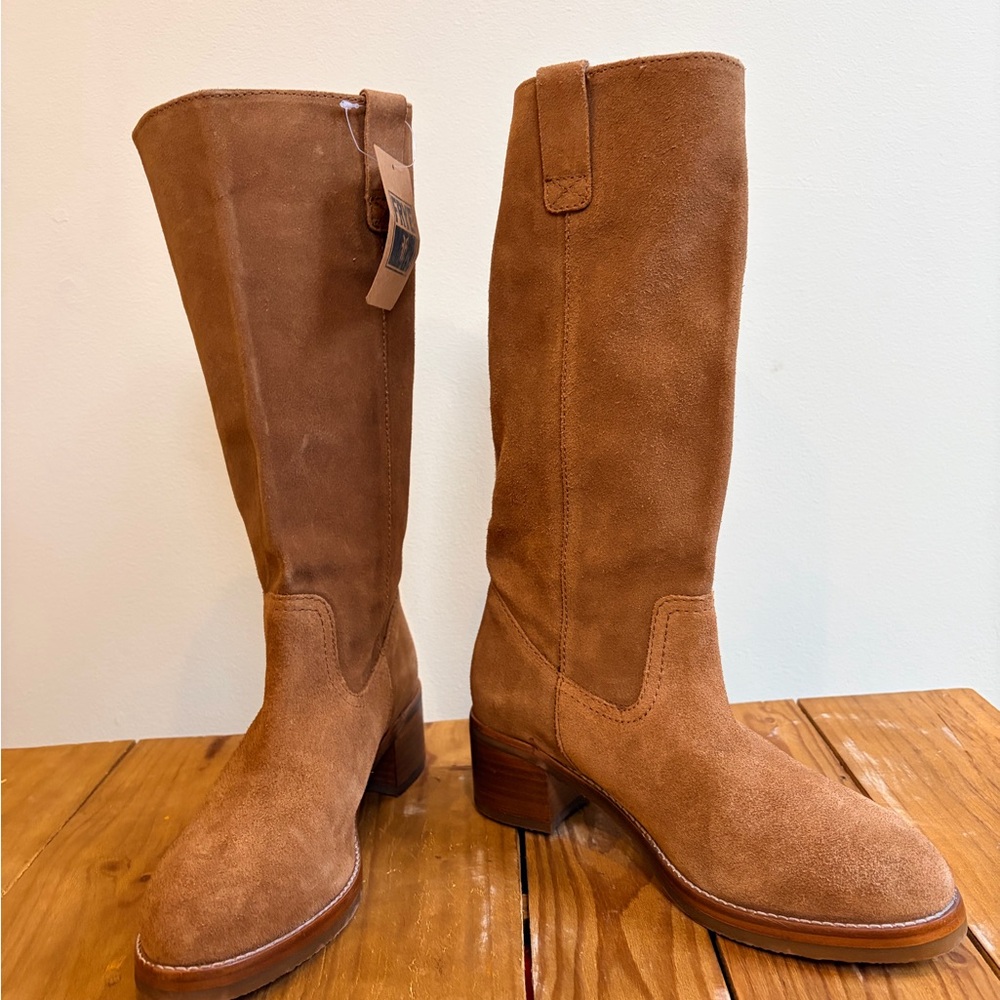 Frye Tan Suede Tall Boots - Picture 2 of 6